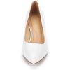 DREAM PAIRS Women’s Pumps Kitten Heel Pointed Toe Shoes for Women Comfortable Office Work Dress Shoes(White/Pat)