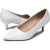 DREAM PAIRS Women’s Pumps Kitten Heel Pointed Toe Shoes for Women Comfortable Office Work Dress Shoes(White-pu)