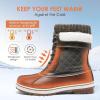 DREAM PAIRS Women’s Snow Winter Boots Mid Calf Waterproof Duck Warm Outdoor Winter Boots Shoes(Tan/Khaki)