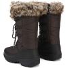 DREAM PAIRS Women’s Warm Faux Fur Lined Mid-Calf Winter Snow Boots(Brown)