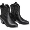 DREAM PAIRS Women’s Western Cowboy Cowgirl Embroidered Ankle Boots Fashion Low chunky Heel Round Toe Fall Short Booties Shoes(Black)