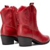 DREAM PAIRS Women’s Western Cowboy Cowgirl Embroidered Ankle Boots Fashion Low chunky Heel Round Toe Fall Short Booties Shoes(Red)