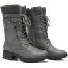 DREAM PAIRS Women’s Winter Lace up Mid Calf Combat Riding Military Boots(Grey)
