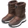 DREAM PAIRS Women’s Winter Snow Boots Waterproof Lightweight Warm Fashion Janara Mid Calf Boot(Brown)