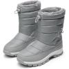 DREAM PAIRS Women’s Winter Snow Boots Waterproof Lightweight Warm Fashion Janara Mid Calf Boot(Light Grey)