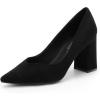 DREAM PAIRS Women’s High Chunky Closed Toe Block Heels Pointed Toe Wedding Party Elegant Slip On Pumps Shoes(Black)