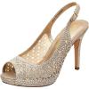 DREAM PAIRS Women’s High Heels Platform Dress Rhinestones Peep Toe Pumps Shoes(Gold/Glitter)