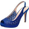 DREAM PAIRS Women’s High Heels Platform Dress Rhinestones Peep Toe Pumps Shoes(Royal/Blue/Suede)