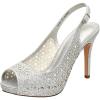 DREAM PAIRS Women’s High Heels Platform Dress Rhinestones Peep Toe Pumps Shoes(Silver/Glitter)