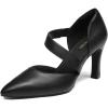 DREAM PAIRS Women’s High Heels Pumps Dress Closed Pointed Toe Comfortable D’Orsay Pumps Shoes for Work Office Wedding Dancing Charmane(Black-pu)