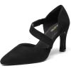 DREAM PAIRS Women’s High Heels Pumps Dress Closed Pointed Toe Comfortable D’Orsay Pumps Shoes for Work Office Wedding Dancing Charmane(Black-suede)