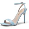 DREAM PAIRS Women’s High Stilettos Open Square Toe Ankle Strap Heels Sexy Comfort Strappy Dress Shoes Wedding Bridal Pumps Sandals(Baby/Blue)