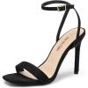 DREAM PAIRS Women’s High Stilettos Open Square Toe Ankle Strap Heels Sexy Comfort Strappy Dress Shoes Wedding Bridal Pumps Sandals(Black-suede)