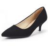 DREAM PAIRS Women’s Pumps Kitten Heel Pointed Toe Shoes for Women Comfortable Office Work Dress Shoes(Black/Suede)