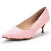 DREAM PAIRS Women’s Pumps Kitten Heel Pointed Toe Shoes for Women Comfortable Office Work Dress Shoes(Pink/Suede)