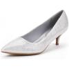 DREAM PAIRS Women’s Pumps Kitten Heel Pointed Toe Shoes for Women Comfortable Office Work Dress Shoes(Silver/Glitter)