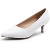 DREAM PAIRS Women’s Pumps Kitten Heel Pointed Toe Shoes for Women Comfortable Office Work Dress Shoes(White-pu)
