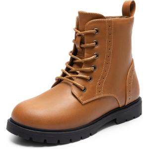 DREAM PAIRS Boys Girls Side Zipper Combat Ankle Boots(Toddler/Little Kid(Camel)