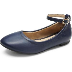 DREAM PAIRS Girls Dress Shoes Girl’s Ballerina Flat Ankle Strap Ballet Flats (Toddler/Little Kid/Big Kid)(Navy)