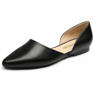 DREAM PAIRS Women’s Elegant Dressy Flats Shoes Pointed Toe Casual Comfort Slip on Walking Flats for Women(Black)