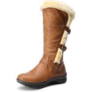 DREAM PAIRS Women’s Knee High Boots Thick Faux Fur Lined Winter Snow Warm Boots with Zipper(Camel)