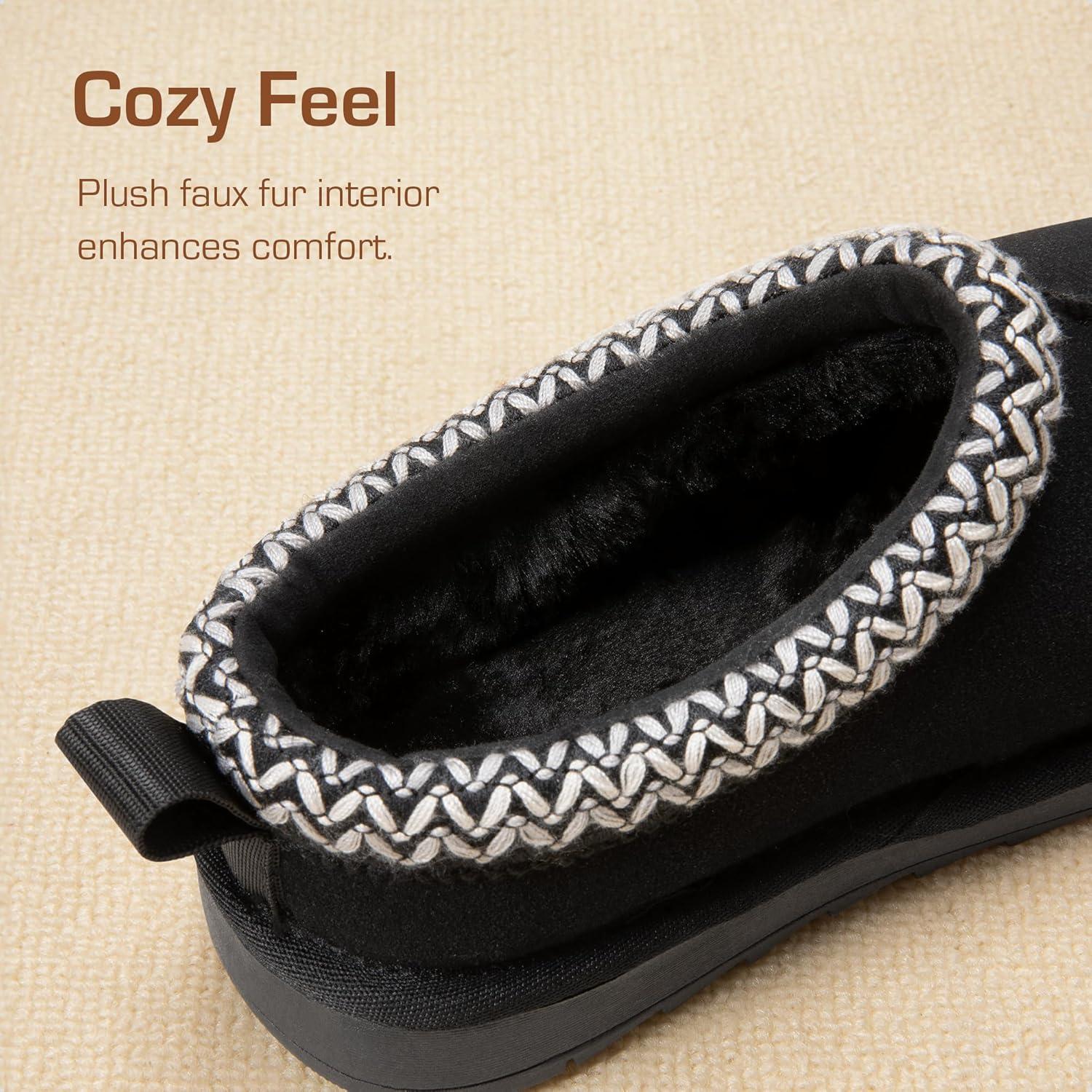 imageDREAM PAIRS Girls Boys Slippers Kids House Fuzzy Indoor Outdoor FuzzyEasy Kids Slipon Slipper for Little Kid Big KidBlack