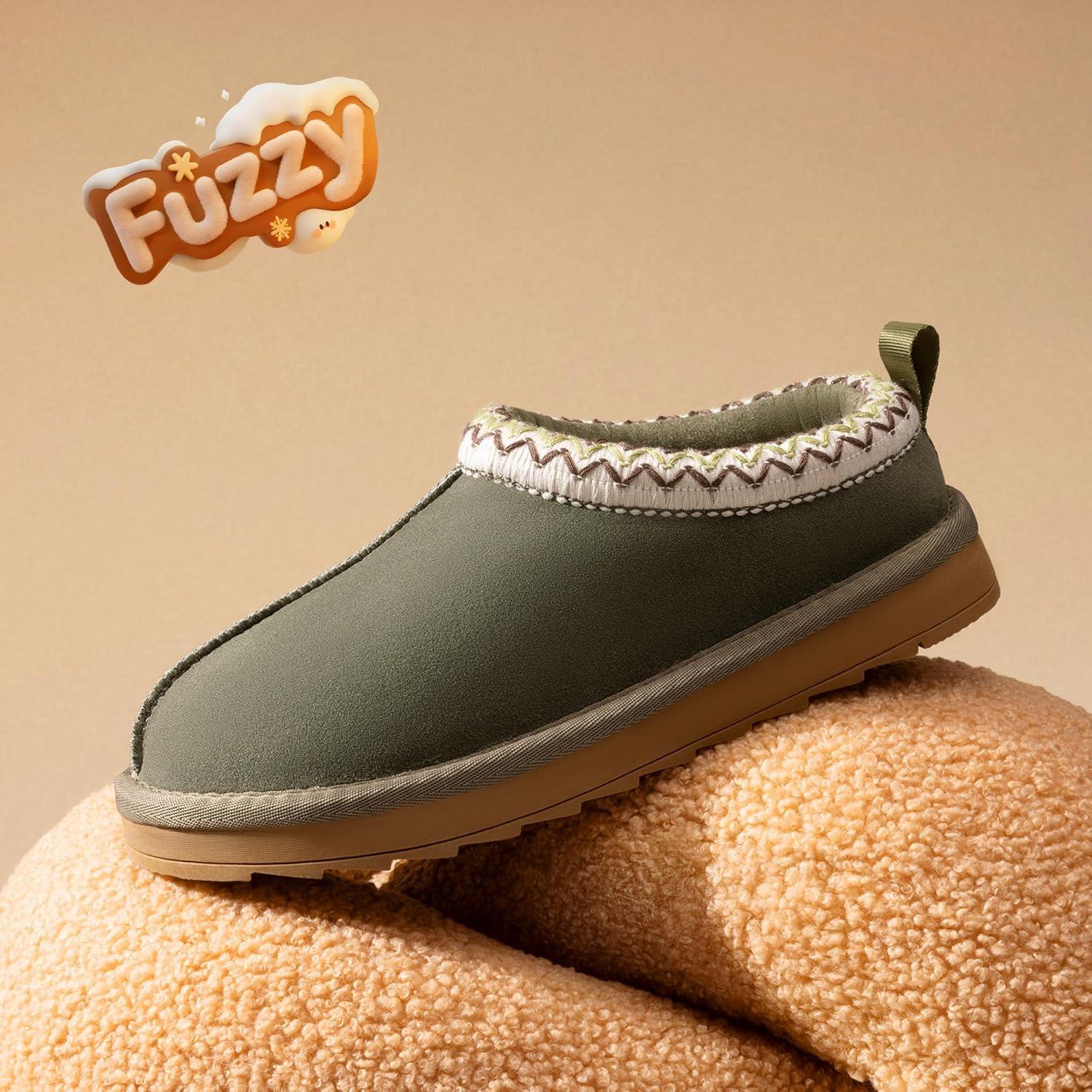 imageDREAM PAIRS Girls Boys Slippers Kids House Fuzzy Indoor Outdoor FuzzyEasy Kids Slipon Slipper for Little Kid Big KidOlive Green