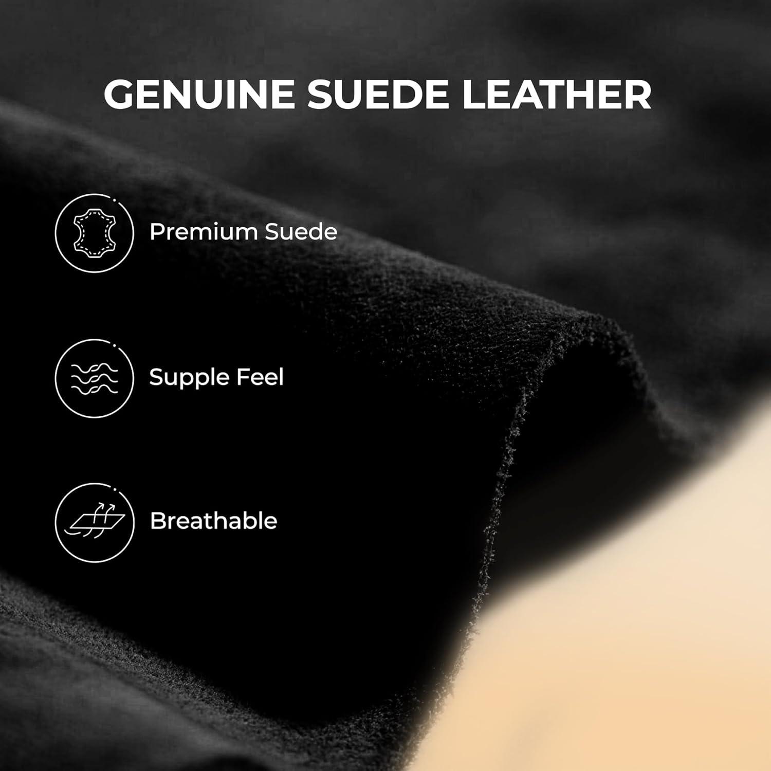 imageDREAM PAIRS Platform Mini Boots for Women Suede Genuine Leather Classic Winter Ankle Snow Boots with Memory Foam Insole Lightweight AntiSlip Outsole FuzzyClassicBlack