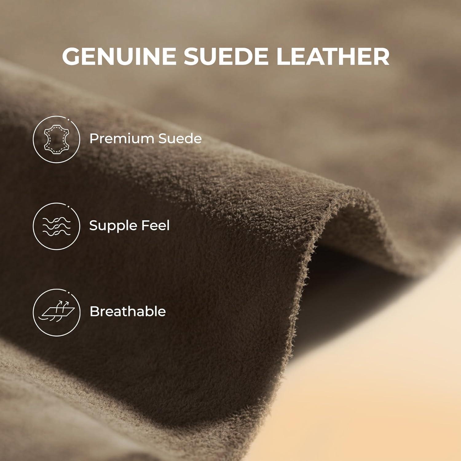 imageDREAM PAIRS Platform Mini Boots for Women Suede Genuine Leather Classic Winter Ankle Snow Boots with Memory Foam Insole Lightweight AntiSlip Outsole FuzzyClassicTaupe