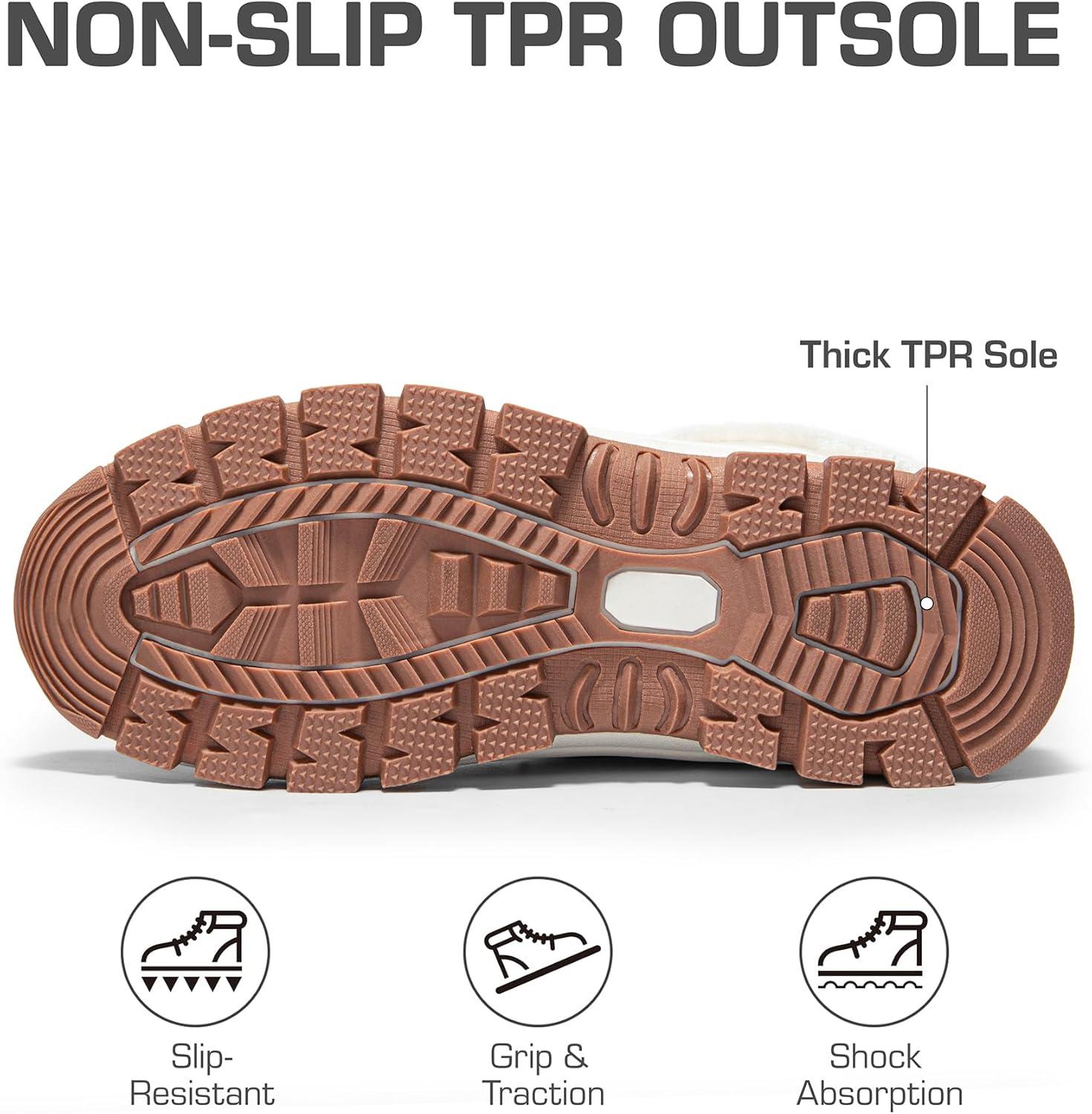 imageDREAM PAIRS Snow Boots for Women Waterproof Mid Calf Lace Up Duck Boots Warm Faux Fur FuzzyGo Bold Winter Boots for OutdoorBeige