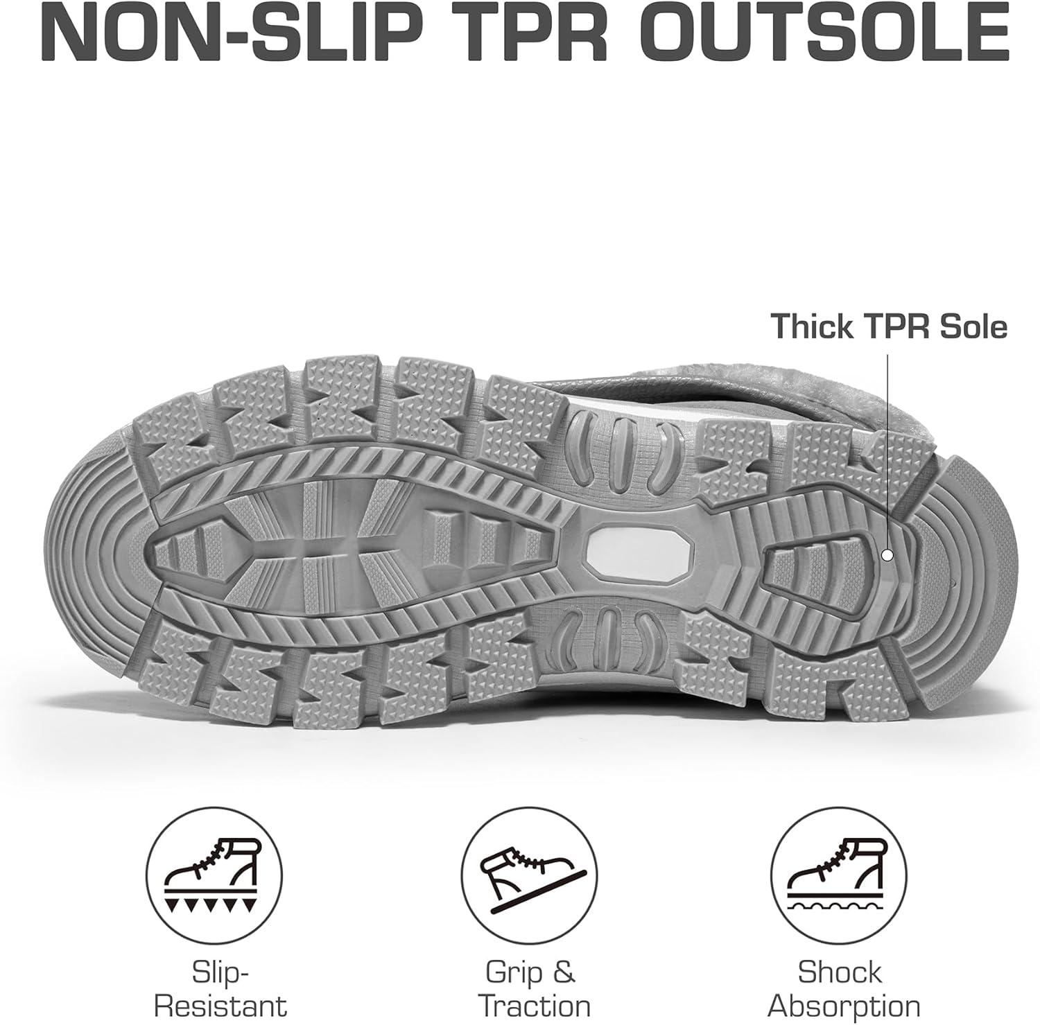 imageDREAM PAIRS Snow Boots for Women Waterproof Mid Calf Lace Up Duck Boots Warm Faux Fur FuzzyGo Bold Winter Boots for OutdoorLight Grey