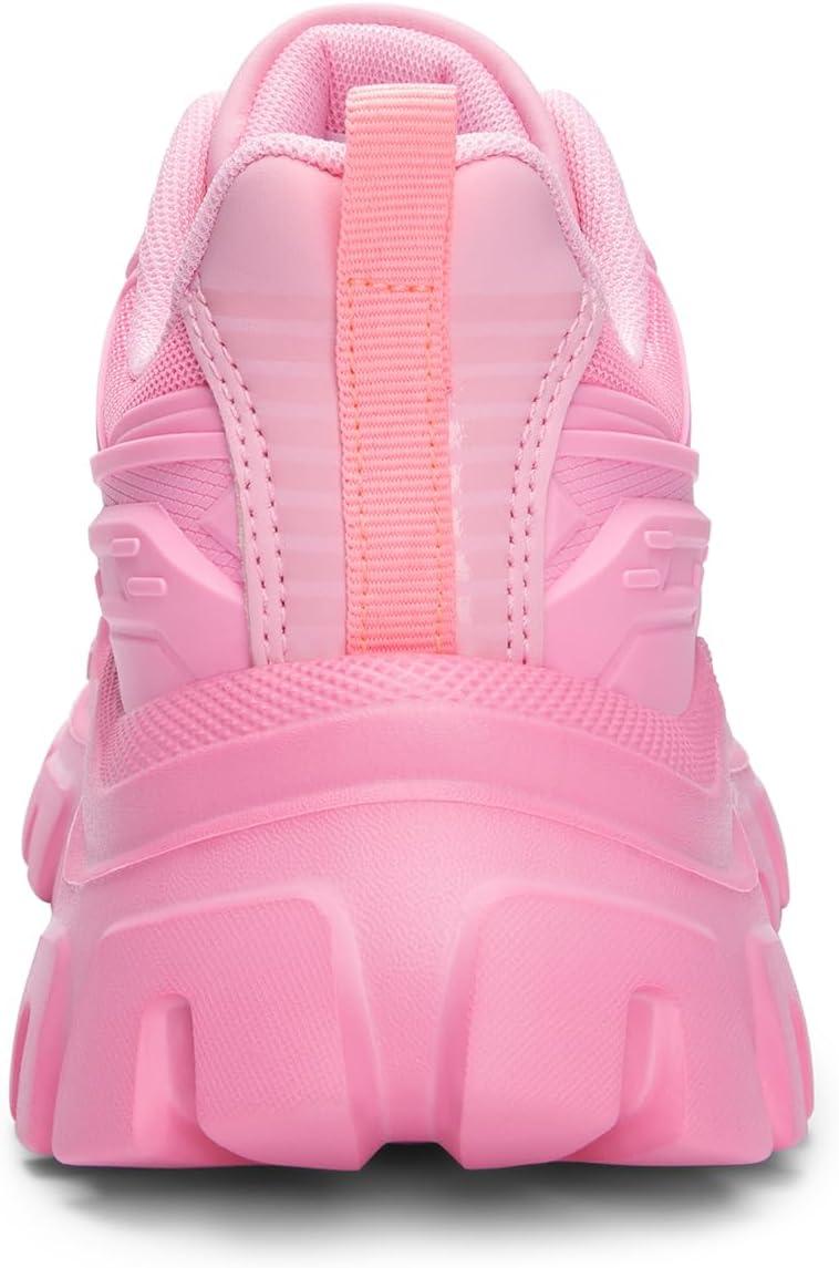 imageDREAM PAIRS Women Chunky Fashion Sneakers Platform Bold LaceUp Comfortable SneakersPinkbold