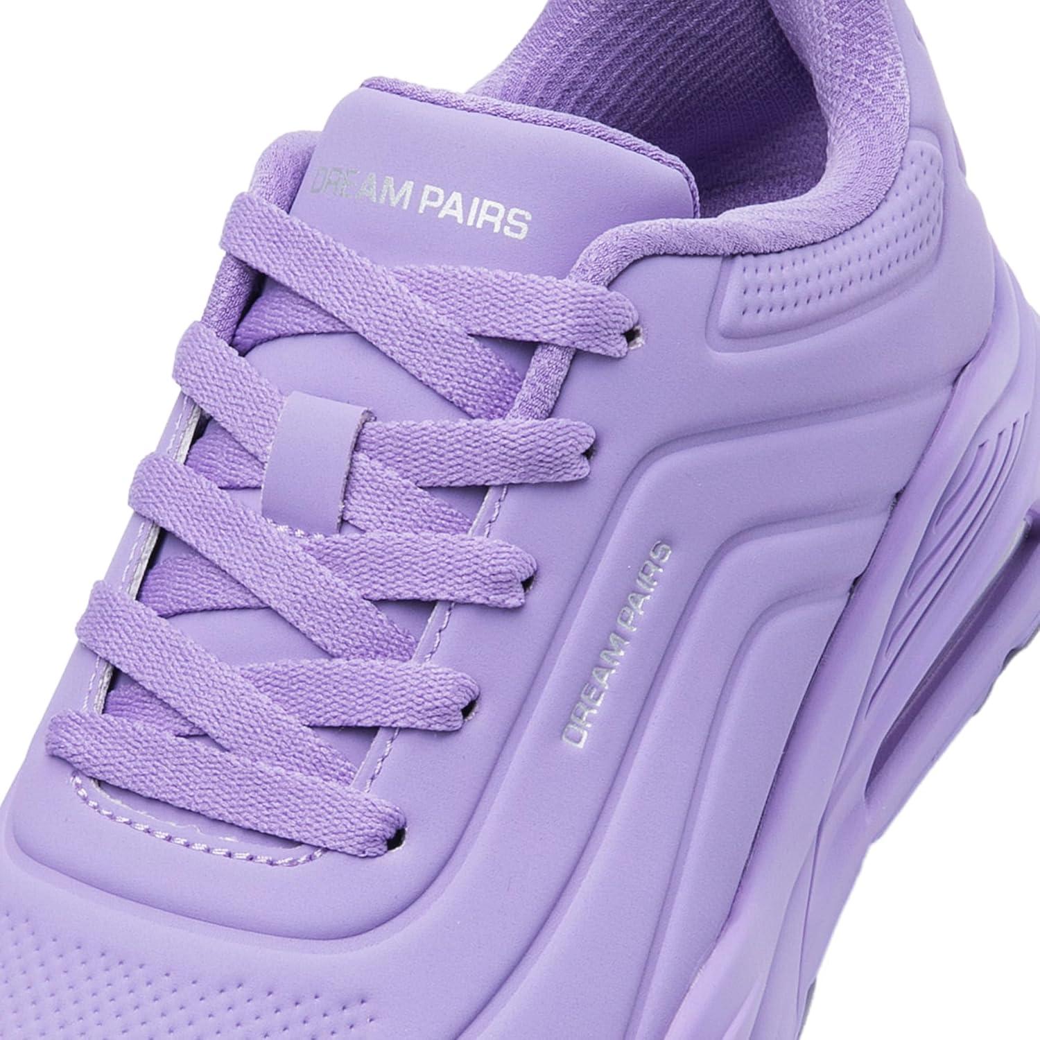 imageDREAM PAIRS Women Platform Wedge Walking Reese Chunky Shoes High Heel Air Cushion Casual Fashion SneakerPurple