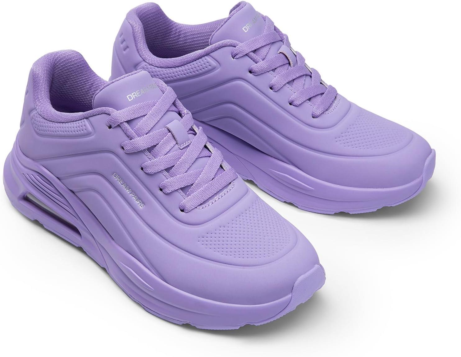 imageDREAM PAIRS Women Platform Wedge Walking Reese Chunky Shoes High Heel Air Cushion Casual Fashion SneakerPurple