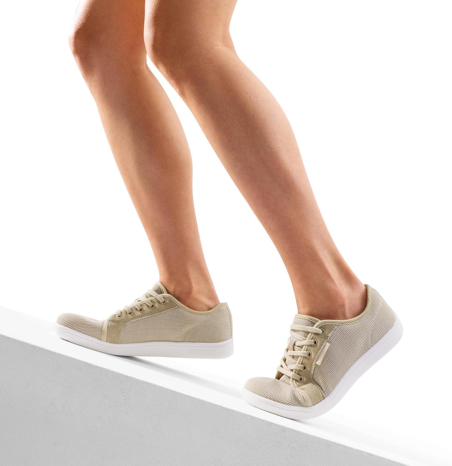 imageDREAM PAIRS Womens Barefoot Walking Wide Toe Box Zero Drop Minimalist Sneakers Non Slip Breathable Comfortable Lightweight Walking ShoesBeige