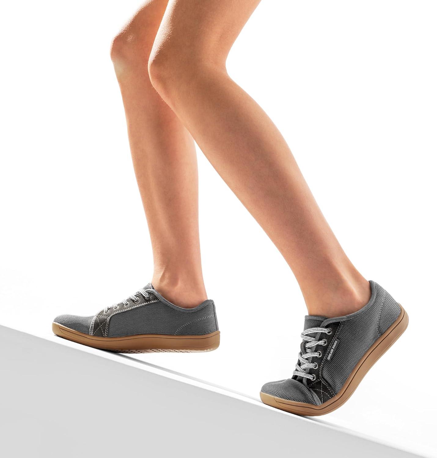 imageDREAM PAIRS Womens Barefoot Walking Wide Toe Box Zero Drop Minimalist Sneakers Non Slip Breathable Comfortable Lightweight Walking ShoesGreyBrown