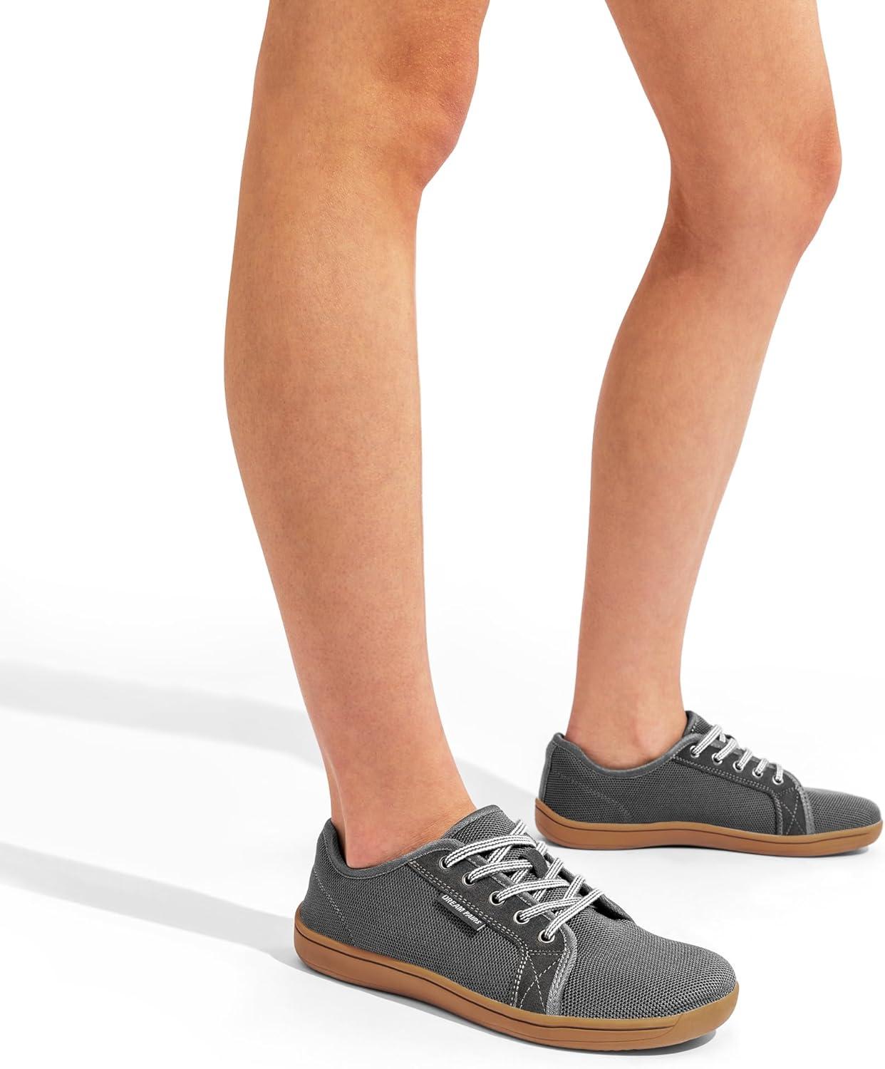 imageDREAM PAIRS Womens Barefoot Walking Wide Toe Box Zero Drop Minimalist Sneakers Non Slip Breathable Comfortable Lightweight Walking ShoesGreyBrown