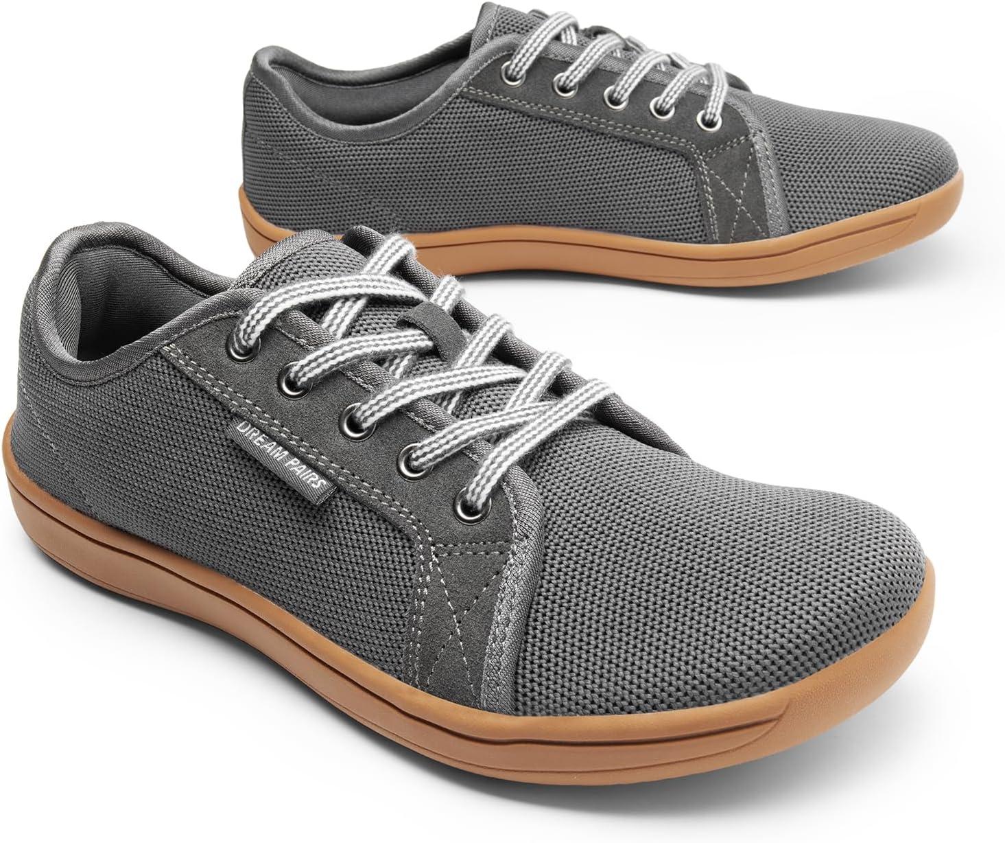 imageDREAM PAIRS Womens Barefoot Walking Wide Toe Box Zero Drop Minimalist Sneakers Non Slip Breathable Comfortable Lightweight Walking ShoesGreyBrown