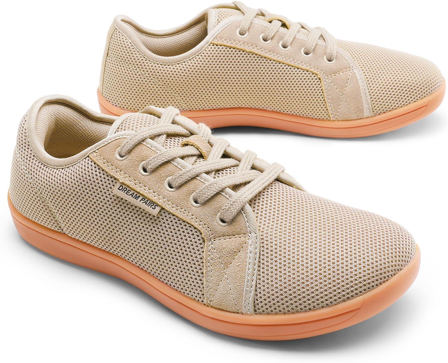 imageDREAM PAIRS Womens Barefoot Walking Wide Toe Box Zero Drop Minimalist Sneakers Non Slip Breathable Comfortable Lightweight Walking ShoesLight Brown