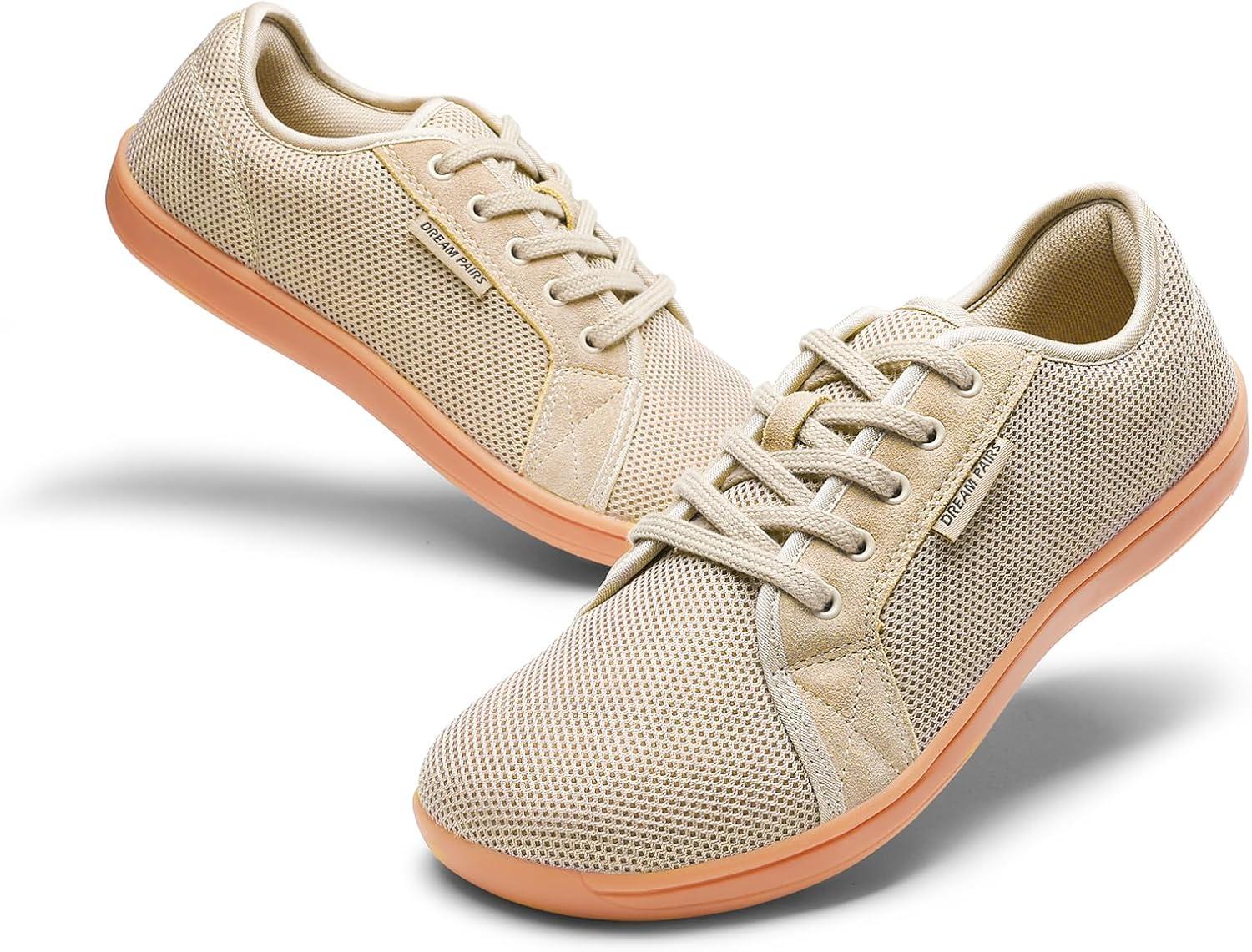 imageDREAM PAIRS Womens Barefoot Walking Wide Toe Box Zero Drop Minimalist Sneakers Non Slip Breathable Comfortable Lightweight Walking ShoesLight Brown