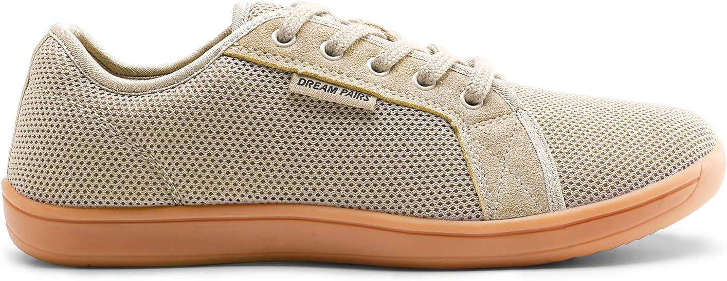 imageDREAM PAIRS Womens Barefoot Walking Wide Toe Box Zero Drop Minimalist Sneakers Non Slip Breathable Comfortable Lightweight Walking ShoesLight Brown