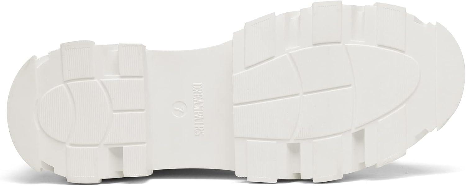 imageDREAM PAIRS Womens Combat Boots Lace up Mid Calf Boots Low Heel Chunky Platform Lug Sole Riding BootsWhite