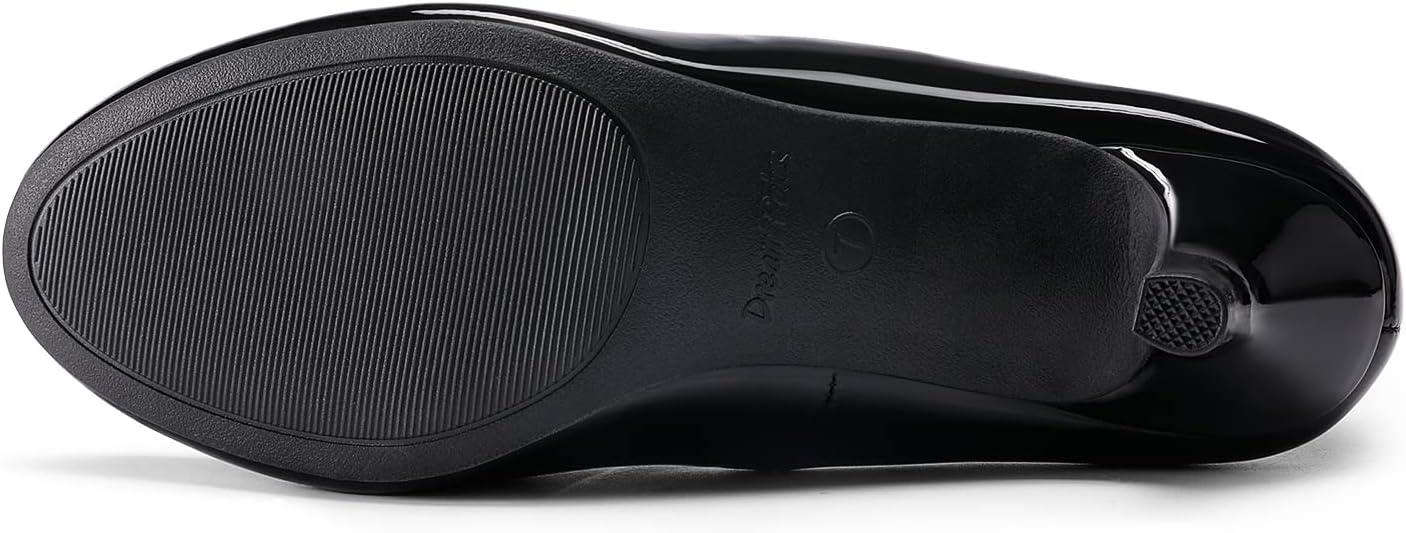imageDREAM PAIRS Womens Dress Comfortable Low Heel Pump ShoesBlackPat