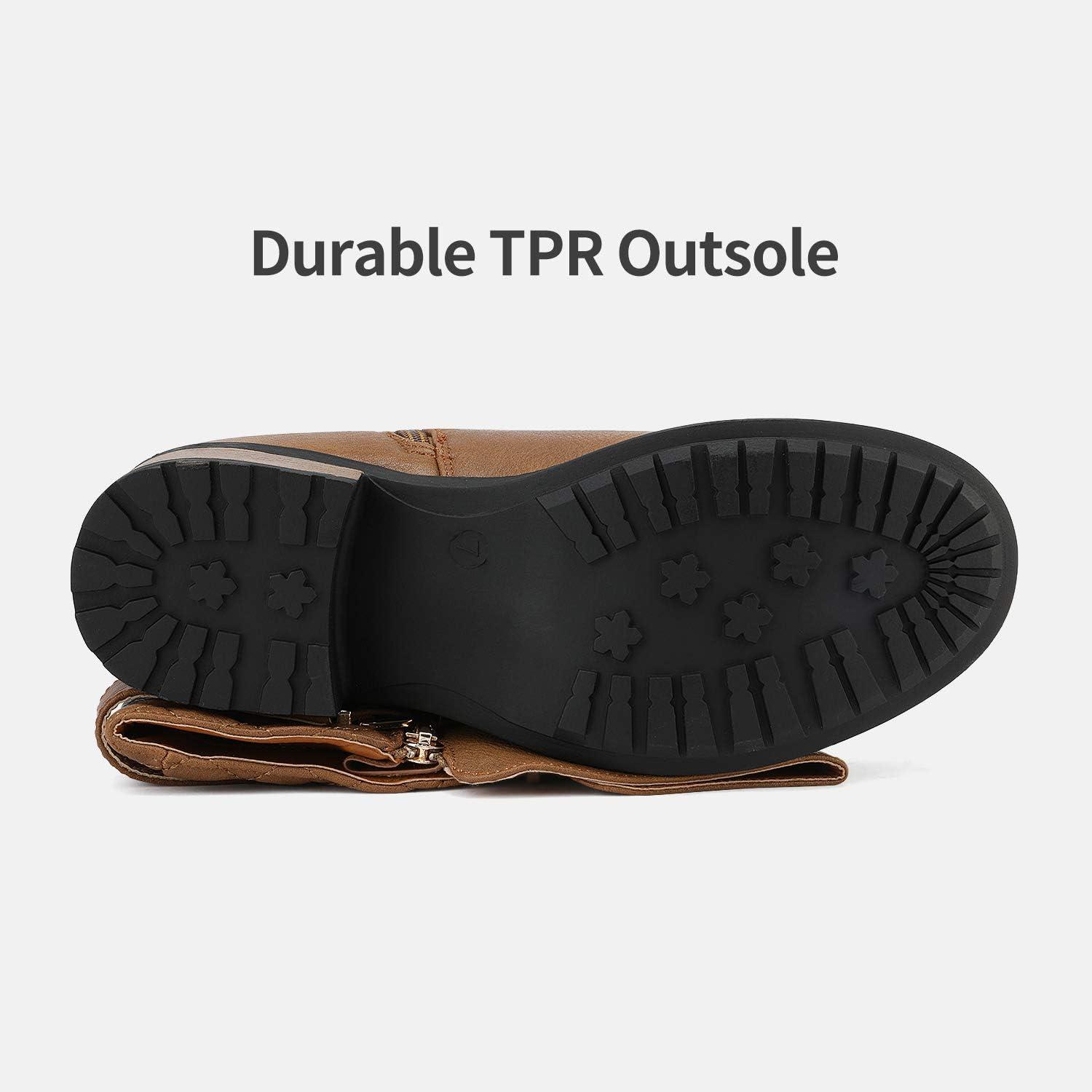 imageDREAM PAIRS Womens Knee High Boots Wide Calf Low Heel Riding Boots Fall Tall Boots for WomenCamel