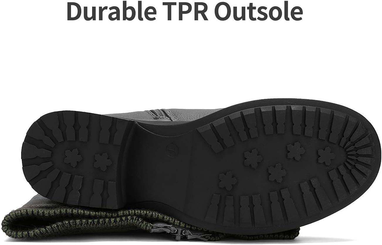 imageDREAM PAIRS Womens Knee High Boots Wide Calf Low Heel Riding Boots Fall Tall Boots for WomenGreywidet