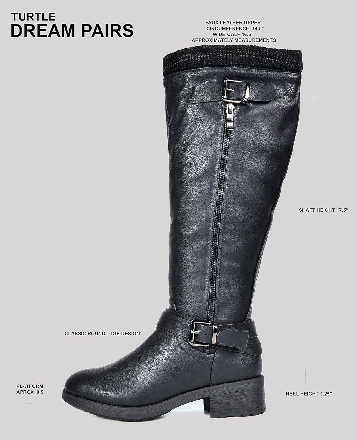 imageDREAM PAIRS Womens Knee High Boots Wide Calf Low Heel Riding Boots Fall Tall Boots for WomenKhakiwidet