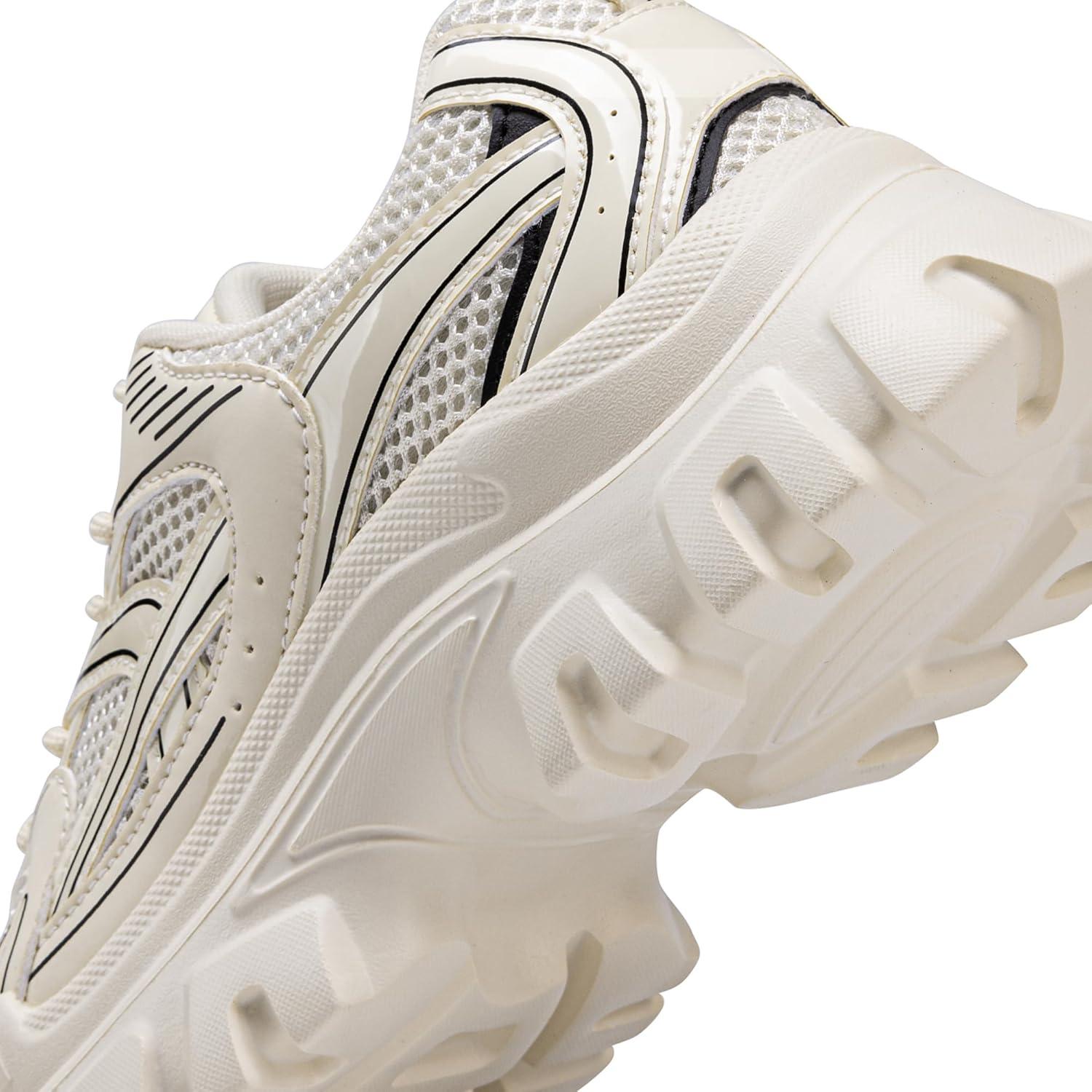 imageDREAM PAIRS Womens Platform Chunky Fashion Sneakers Y2K Maeve LaceUp Comfortable Sneakers Casual Walking ShoesBeigepu