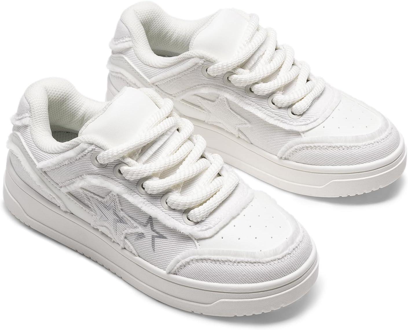 imageDREAM PAIRS Womens Sneakers Walking LaceUp Comfortable Casual Rube Flat LowTop Fashion Sneakers ShoesWhite