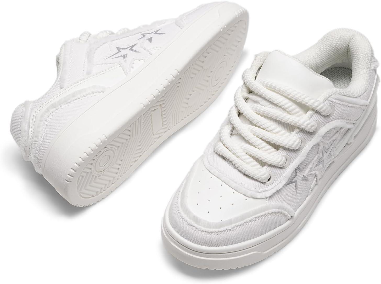 imageDREAM PAIRS Womens Sneakers Walking LaceUp Comfortable Casual Rube Flat LowTop Fashion Sneakers ShoesWhite