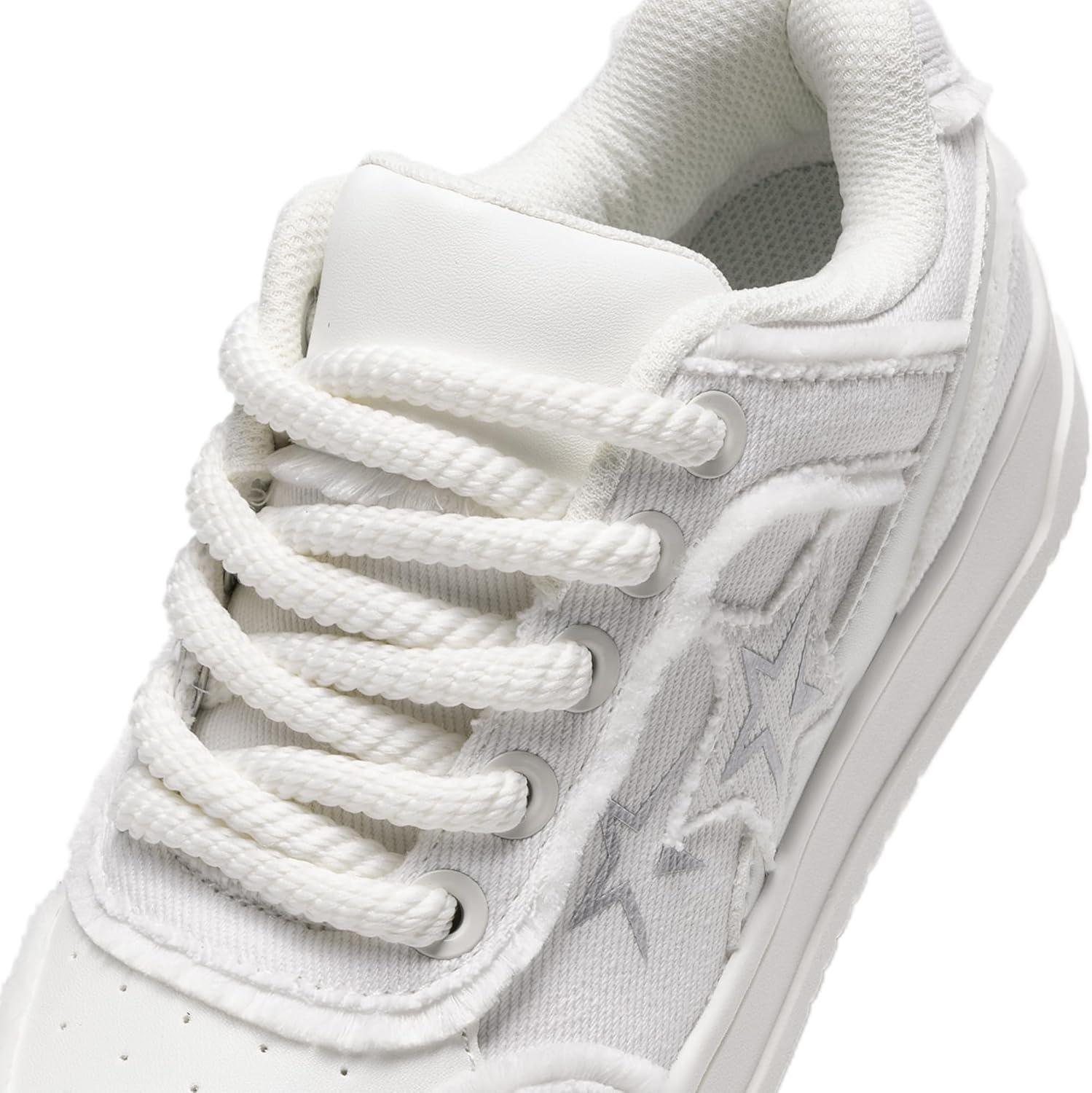 imageDREAM PAIRS Womens Sneakers Walking LaceUp Comfortable Casual Rube Flat LowTop Fashion Sneakers ShoesWhite